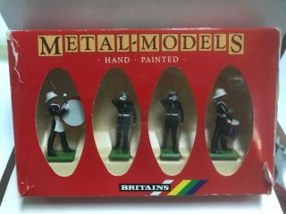 Britains 7203 54 Mm Royal Marines Drum & Bugle Painted Metal Toy Soldiers