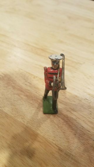 Vintage Marine Lead Soldier Playing Trombone With Movie Arm