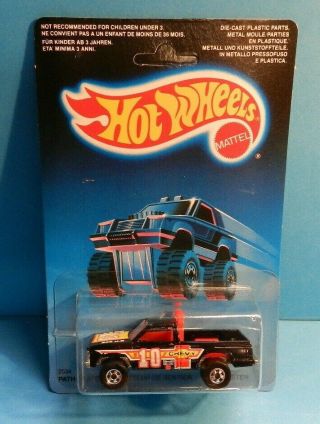 Hot Wheels Trailbusters Path Beater Black Chevy S - 10 Chrome Wheels Un - Punched