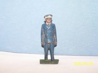 Vintage Grey Iron G67 U.  S.  Naval Officer Early Blue Steel Figure