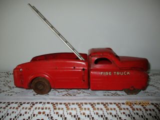Buddy L Fire Truck With Ladder,  Pressed Steel