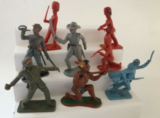 Vintage Crescent Bundle Of Plastic Figures