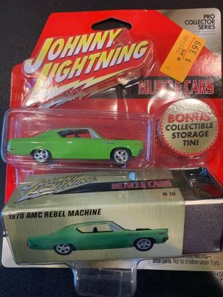Johnny Lightning American Motors 1970 Amc Rebel Machine With Tin Green 1:64