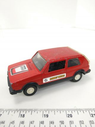 Vtg Tootsietoy Volkswagen Rabbit Diesel Vintage Toy Car Die Cast Red W/ Decals