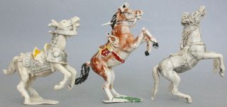 Vintage Cherilea Plastic Knights,  Cavalry & Indian Rearing Horse Figures
