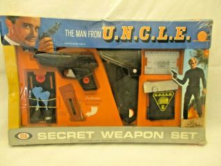 Vintage 1965 Ideal Man From Uncle Secret Weapon Set Toy Gun Box