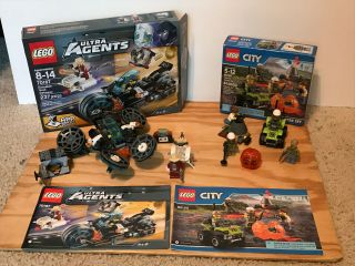 Lego Ultra Agents Invizable Gold Getaway And Lego City Volcano Starter Set