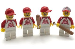 Lego 4 Baseball Team Minifigures Men People Figures