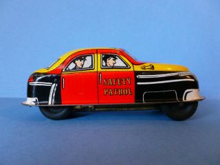 Vintage Tin Litho Friction Safety Patrol Car,  Lupor Metal Products,  N.  Y.