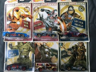 Hot Wheels Marvel Avengers Assemble - Full Set Of 6 - Walmart Exclusive -