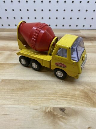 Vintage Tonka Cement Mixer 5” Truck Yellow Red 1970s Pressed Steel