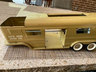 Vintage 1966 Structo Turbine Truck Vista Dome Horse Trailer - Gold