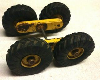 4 Vintage Nylint Pressed Steel Construction Toy Tires Wheels Parts Or Restore
