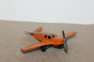 Vintage Orange Tootsietoy Beechcraft Bonanza Airplane