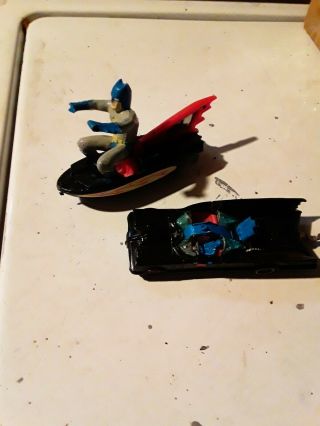 Corgi Vintage Batmoblie And Batman On A Ski Boat