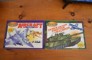 2 Drawing Books Of Military Machines And Planes