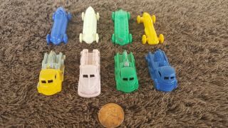 Vintage 1950s Hard Plastic Race Cars And Trucks Total Of 8