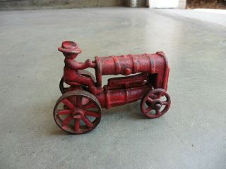1920s Arcade Cast Iron Fordson Tractor W Driver Steel Wheels 3.  5 " Version Good
