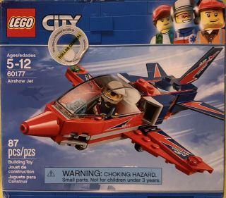 Lego City Airshow Jet Ref 60177,  Ages 5 - 12 87 Piece Set.  Ships