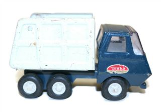 Vintage 1970s Mini - Tonka Truck - Blue & White Farm Stake Steel Dump Truck