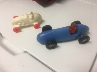 2 Vintage Processed Plastic Toy Race Cars