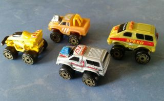4 Vintage Road Champs 1987 Micro Machines Mini Fly Speed Truck Race Car Bronco