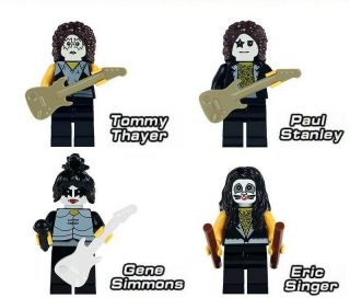 Lego Kiss Minifigure Gene Simmons Paul Stanley Ace Frehley Peter Criss