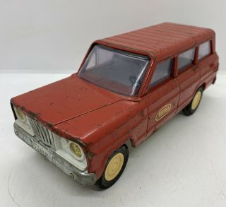 Vintage 1960’s Red Tonka Toys Jeep Wagoneer Station Wagon Toy Truck 3