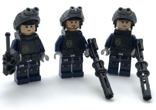 Lego 3 Swat Team Minifigures Policemen Figures People