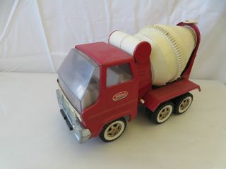 Vintage Tonka " Gas Turbine " Red Cement Mixer Metal Truck Toy