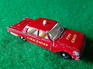 Vintage Lesney No.  59 Ford Fairlane Fire Chiefs Car,  Made In England