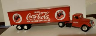 1996 Ertl Coca - Cola Tractor Trailer Semi Truck Die Cast Bank