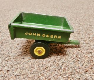 Vintage Ertl John Deere Metal Green Lawn Tractor Dump Trailer Jd 110