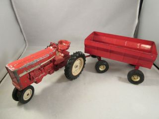 Vintage International Harvester Tractor & Ertl 74 - 7650 Pressed Steel Red Wagon