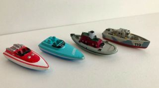 Galoob Micro Machines Set Of 4 Vintage Boats: Pt,  Speed Type 1 And 2,  Tug Boats