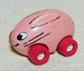 Rare Vintage Tonka Giggler Weebles Egg Car Pink Bunny Rabbit 1960 