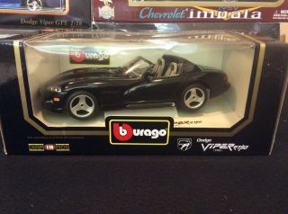 Burago 1993 Dodge Viper Rt/10 - Black - 1/18 Scale -,  Nm/m,