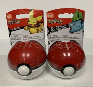 Mega Construx Pokémon Pokeball Pikachu & Bulbasaur (fast)