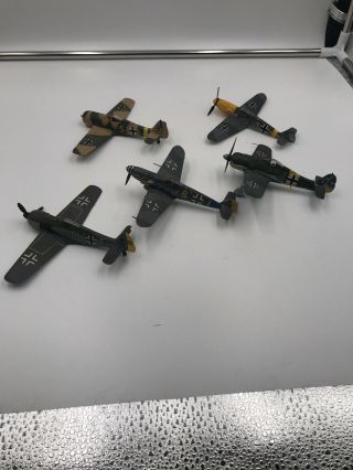 5 Unmarked Metal Model World War 2 German Fighter Airplanes 1:72 Parts Repair