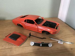 Ertl 1/18 1970 Mustang Boss 429 Orange Body/chassis Diecast For Parts/repair