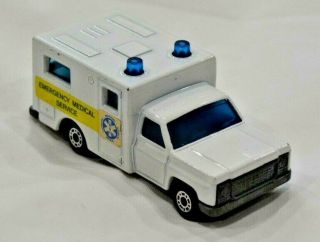 Matchbox Superfast 1977 No 41 Ems Ambulance Blue Lights Lesney - Made In England