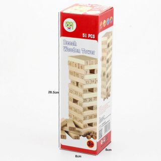 Mini Wood Tower Stacking Blocks Wooden Game Party Fun Activity Favor Homeoutdoor