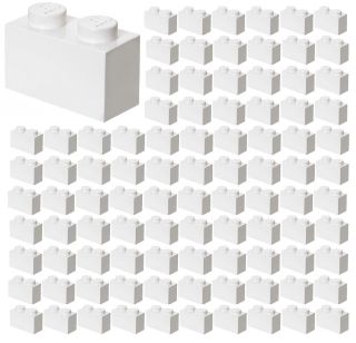 ☀️100x Lego 1x2 White Bricks (id 3004) Bulk Parts City Building Ice Snow