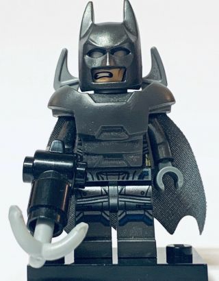 Lego Dc Dawn Of Justice Batman Armored Minifigure Sh217,  Cape,  Grey Boomerang