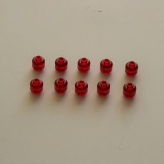 Lego X 20 Trans - Red Minifig,  Head (plain)