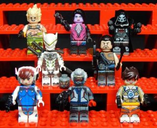 Overwatch Set Of 8 Minifigs Dva Tracer Genji Reaper Building Toy