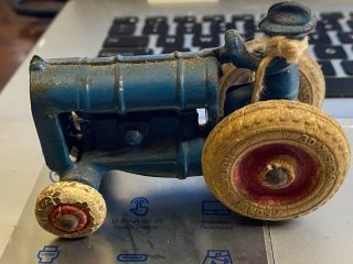 Vintage Cast Iron Arcade Balloon Farm Tractor W Driver -