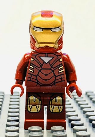 Lego Marvel Avengers Minifigure Iron Man W/ Triangle Chest Sh015 Fast