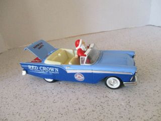 Red Crown 1957 Ford Convertible Diecast Car With Santa " Bank ",  Liberty Classics