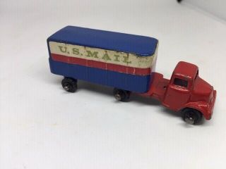 Vintage Metal Barclay U.  S.  Mail Truck And Trailer Toy